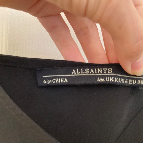 All Saints Block Slip Shirt Fitted Blue and Black Size US 6 UK 10. - Picture 2 of 4